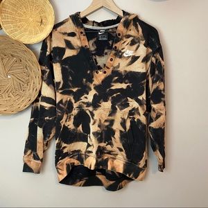 CUSTOM bleached Nike lace up sweatshirt